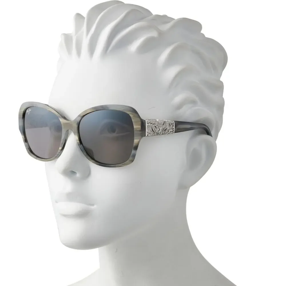 Maui Jim SWAYING PALMS MJ530-91 Gray White Sunglasses Gray Polarized Lenses
